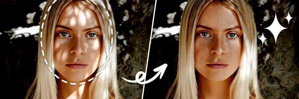 Hair and Lighting Enhancement - AI generated portrait by Remove Shadow From Photo AI